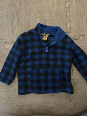 Arizona Jean Company Kids Blue & Black Buffalo Plaid Fleece Pullover